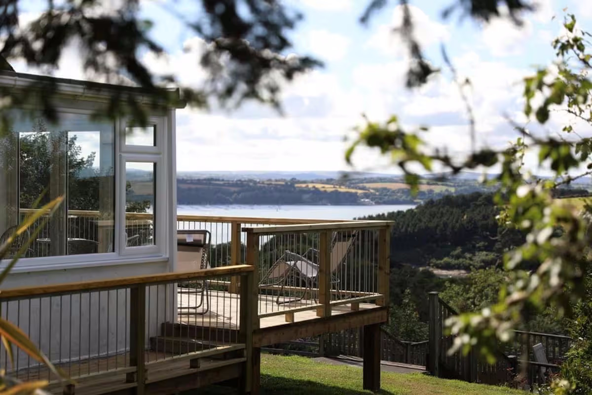 The decking with views of Carrick Roads